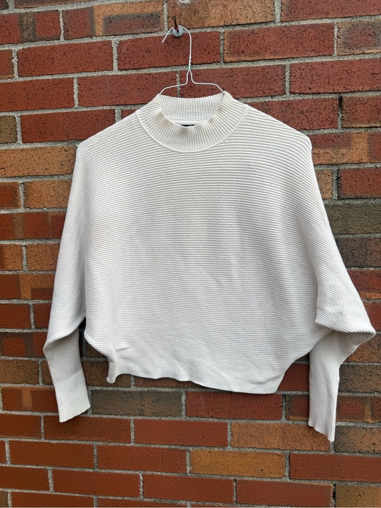 Zara Sweaters - Zara Knit Cream Ribbed Mock Neck Dolman Sleeve Sweater Size Small